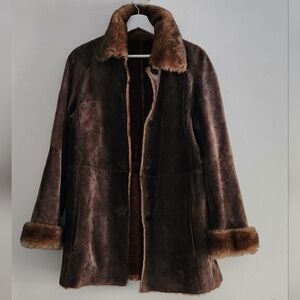 Brown Genuine Bown Suede Coat